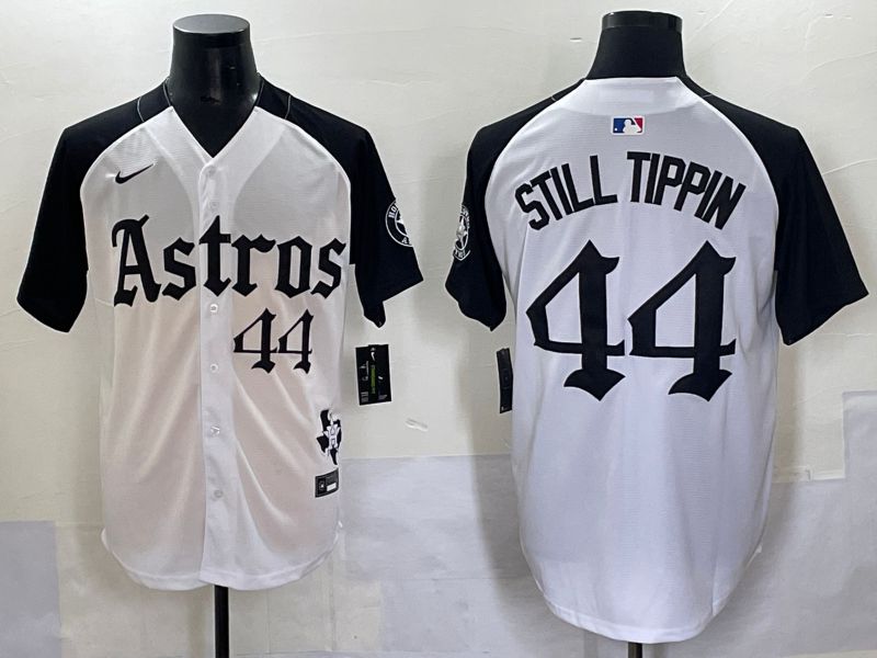 Men 2025 Houston Astros #44 Still Tippin White Black Five generations Joint Name Nike MLB Jersey style 6
